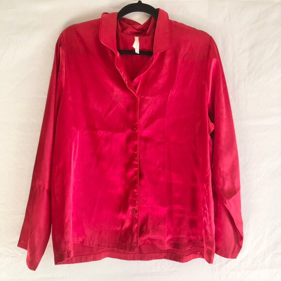 Red Satin Pajama's 2 Piece Set - Picture 3 of 10